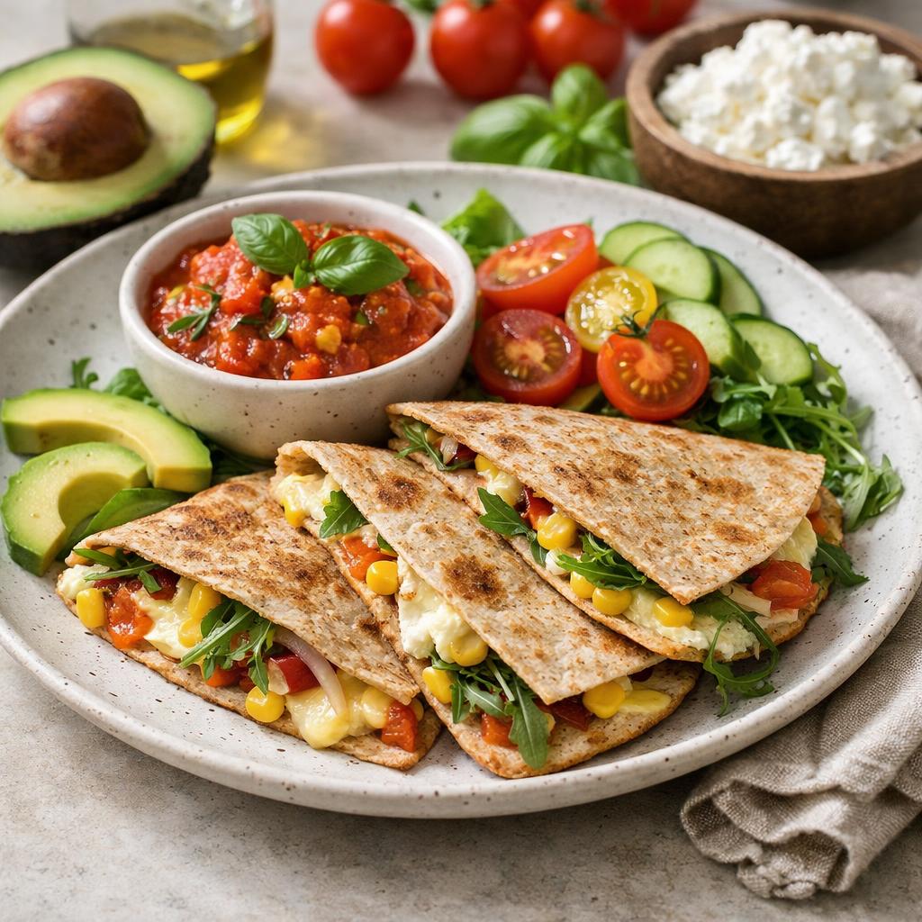 Sýrová tortilla s rajčatovým dipem