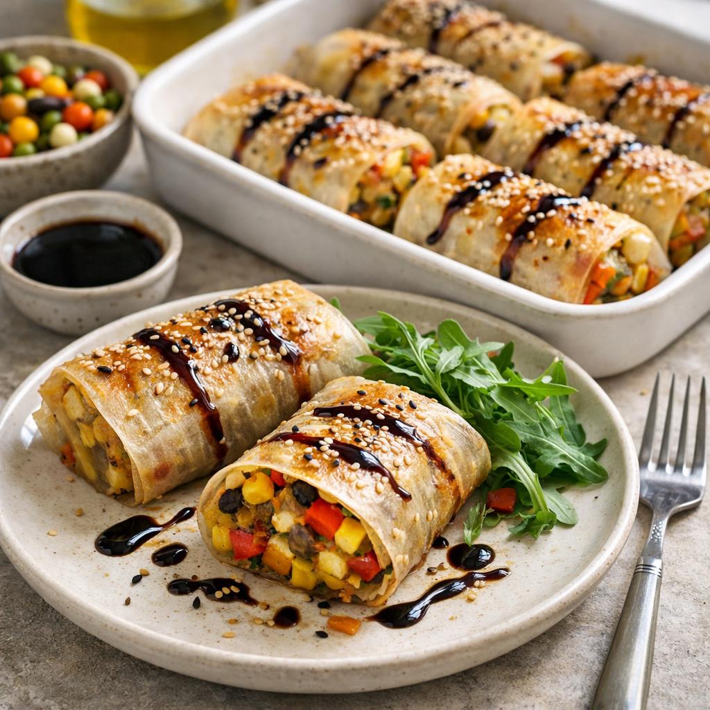 Zapečené zeleninové kapsy v rýžovém papíru