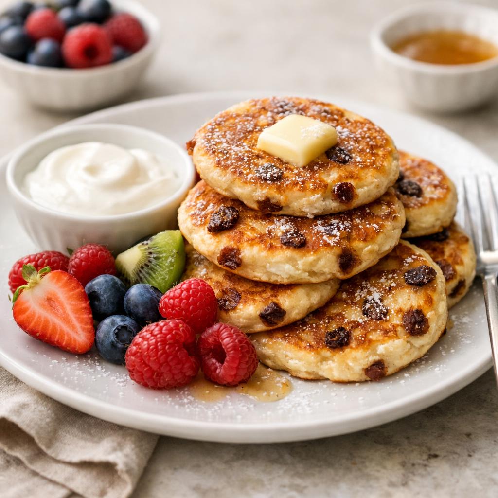 Tvarohové lívance s rozinkami